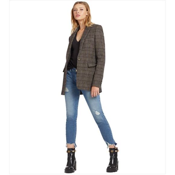 IRO Houli Plaid Tweed Blazer Jacket Brown FR 36 US 4 Oversized Wool Check - Picture 9 of 13